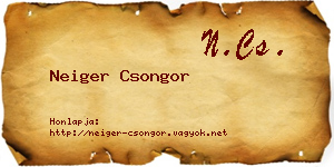 Neiger Csongor névjegykártya